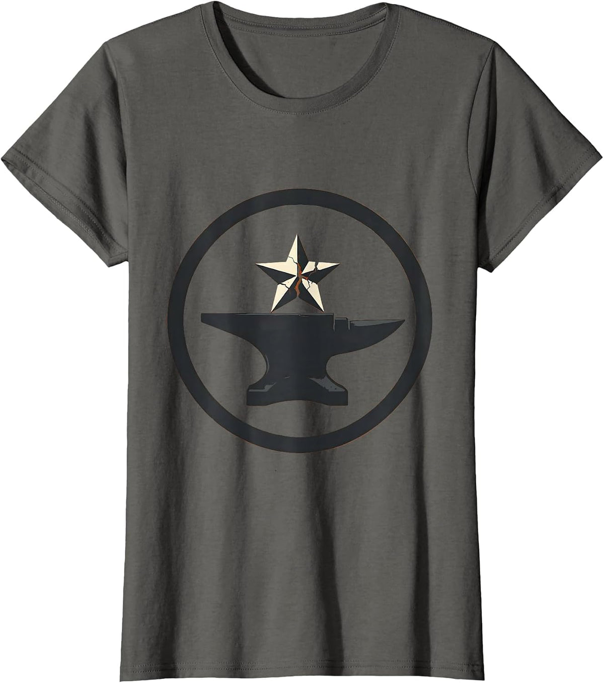 Women's Star Forged on Anvil Blacksmith Graphic T-Shirt - Asphalt Grey