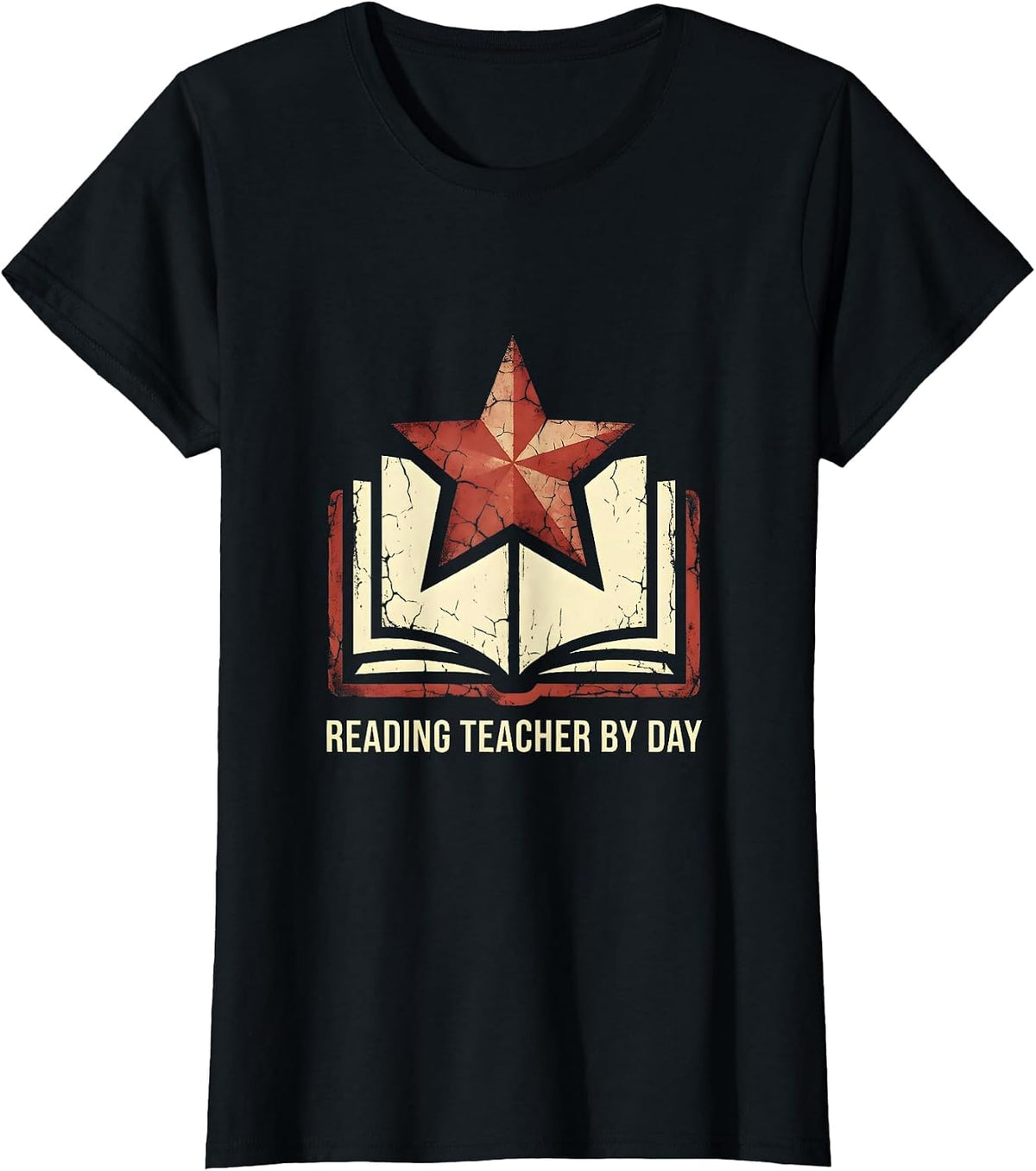 Reading Teacher by Day Bookworm Educator Design T-Shirt - Black