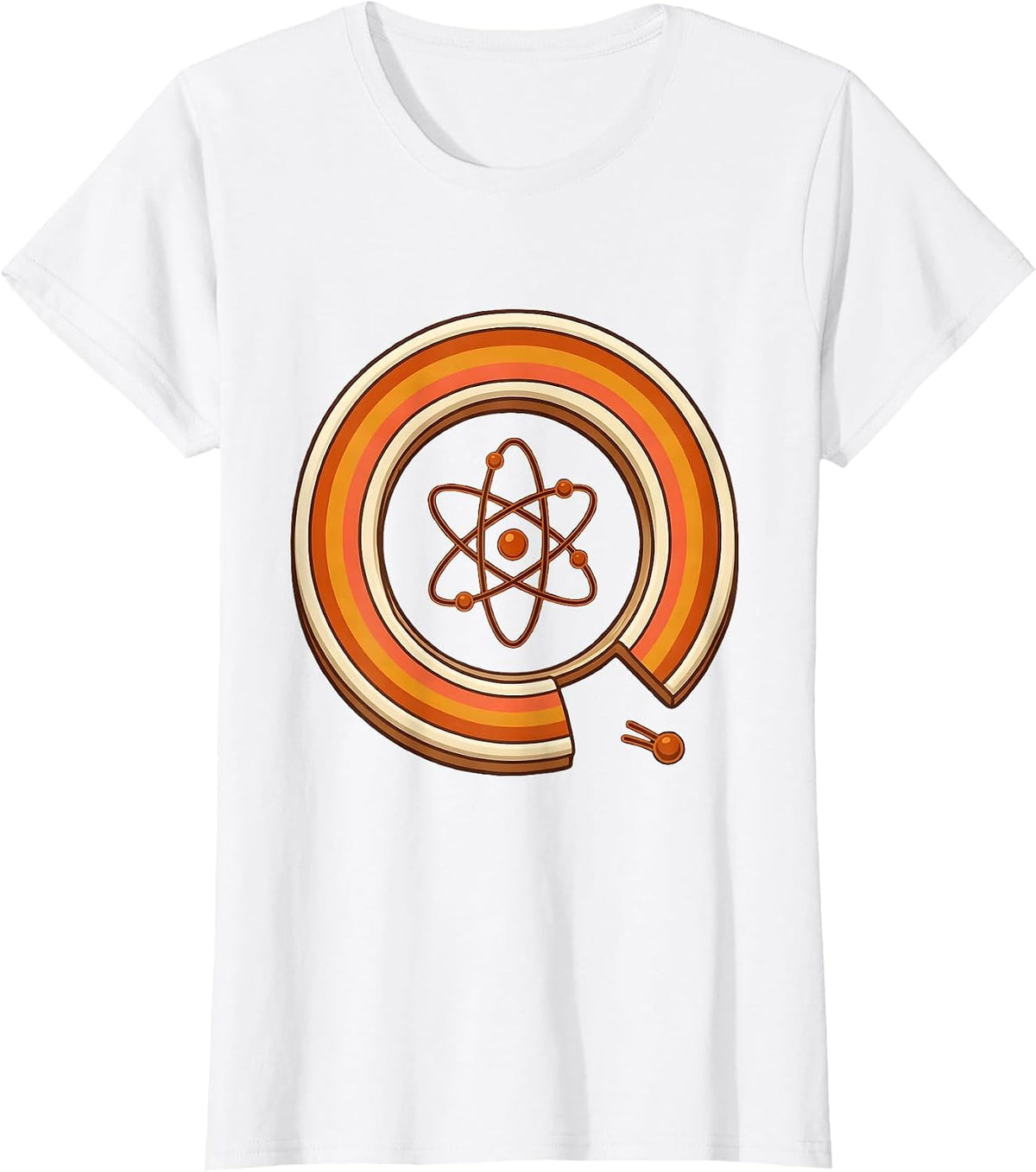 Retro Decoder Ring Orbital Atom Science Nerd Humor T-Shirt - White