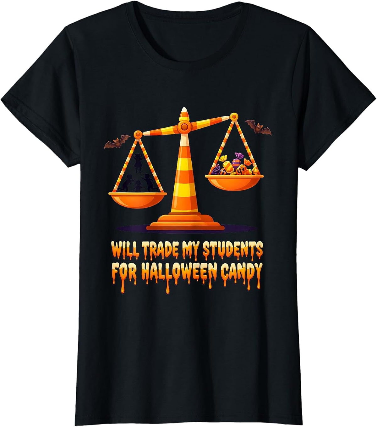 Will Trade My Students For Halloween Candy Teacher T-Shirt - Black