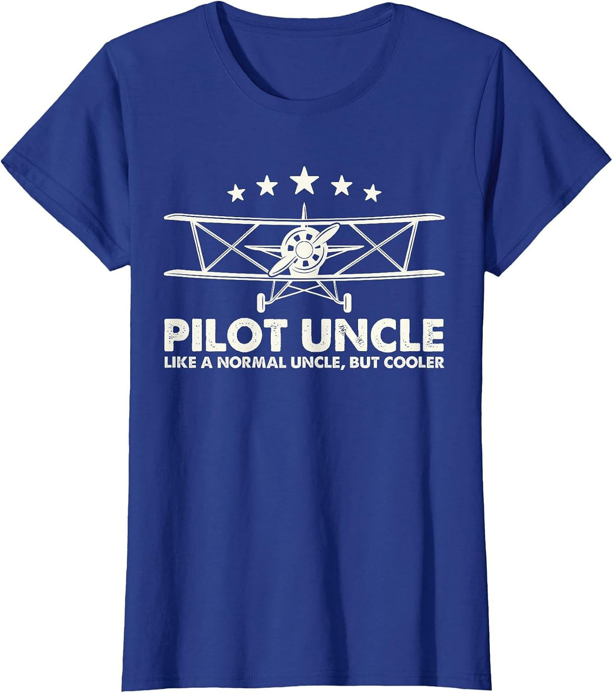Pilot Uncle Like A Normal Uncle But Cooler Plane Aviation T-Shirt - Royal Blue