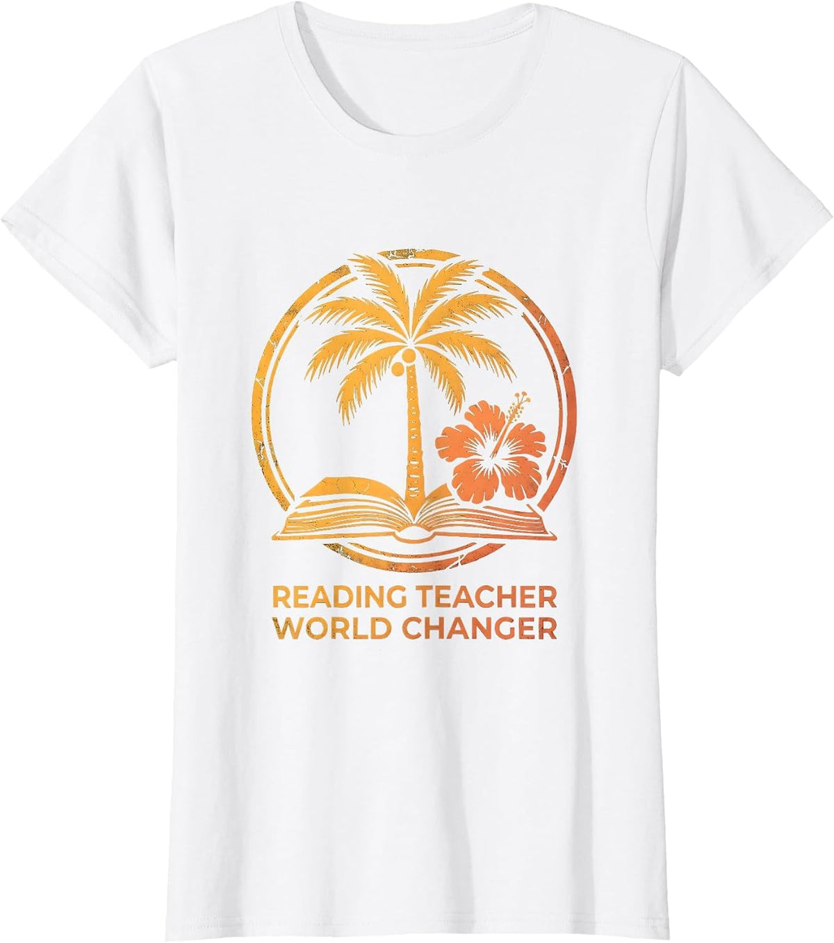 Reading Teacher World Changer Educator Design T-Shirt - White