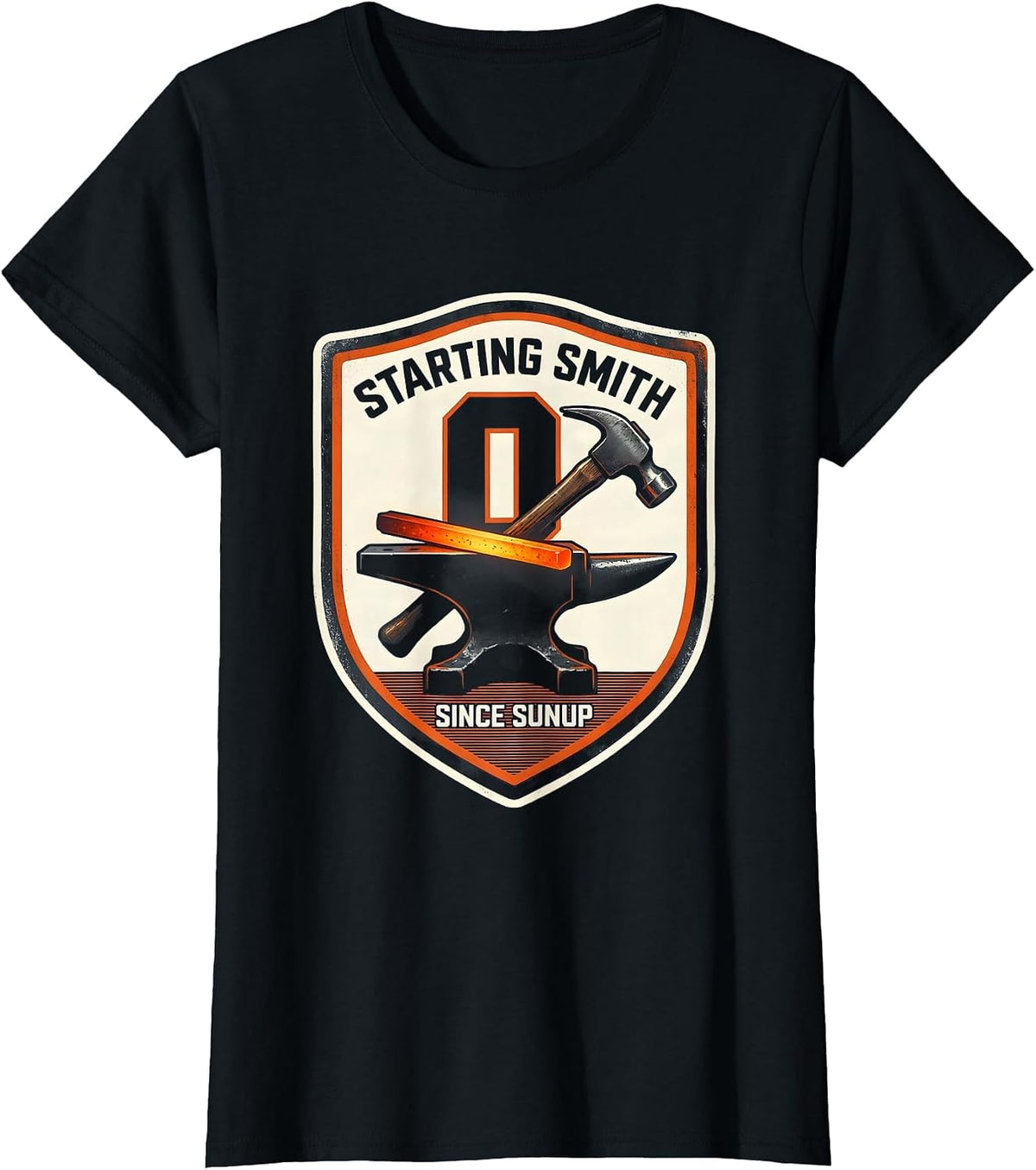 Starting Smith Since Sunup Funny Blacksmith Forge Gift T-Shirt - Black