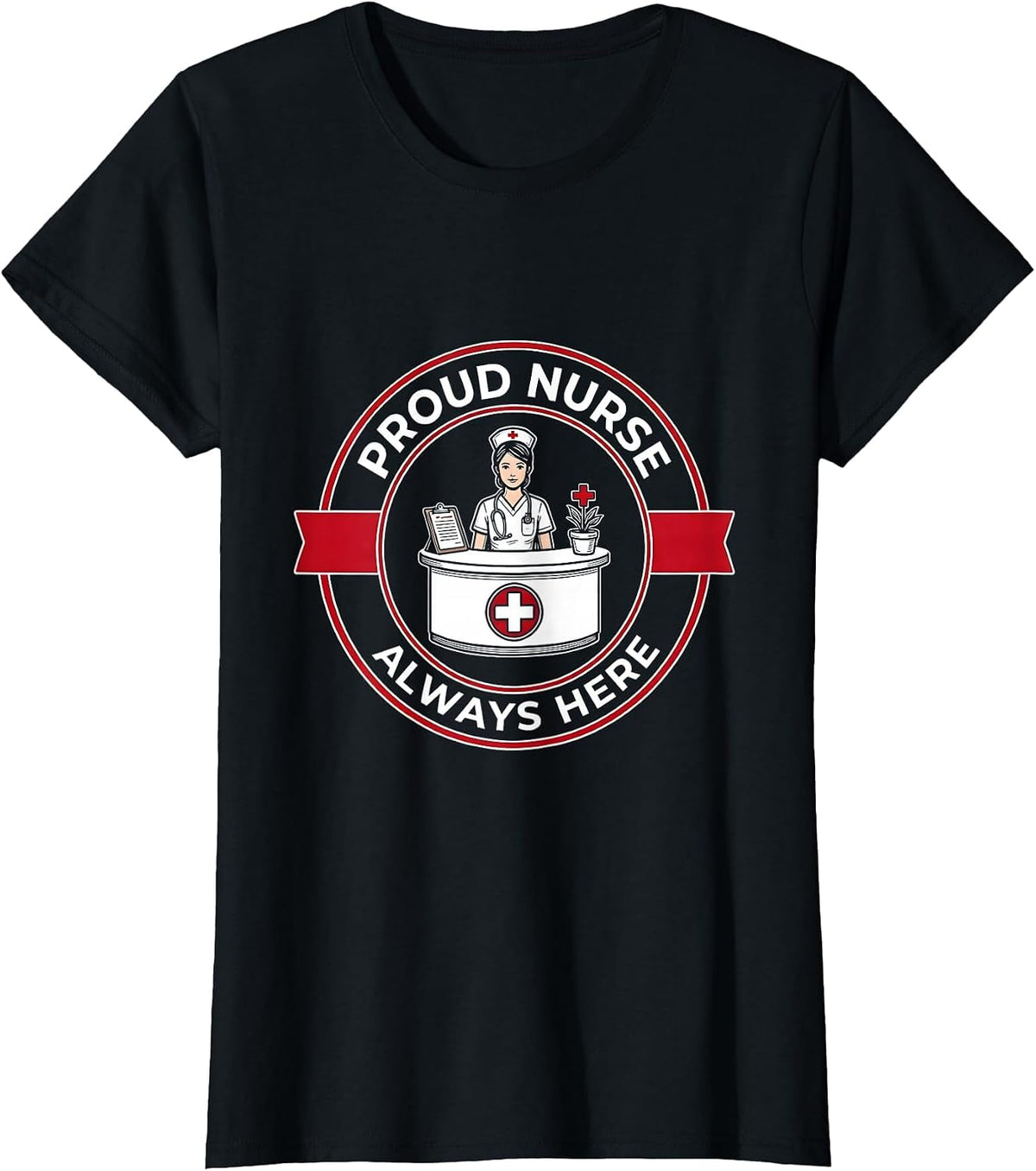 Women's Proud Nurse Labor Day Nurse Station Design T-Shirt - Black