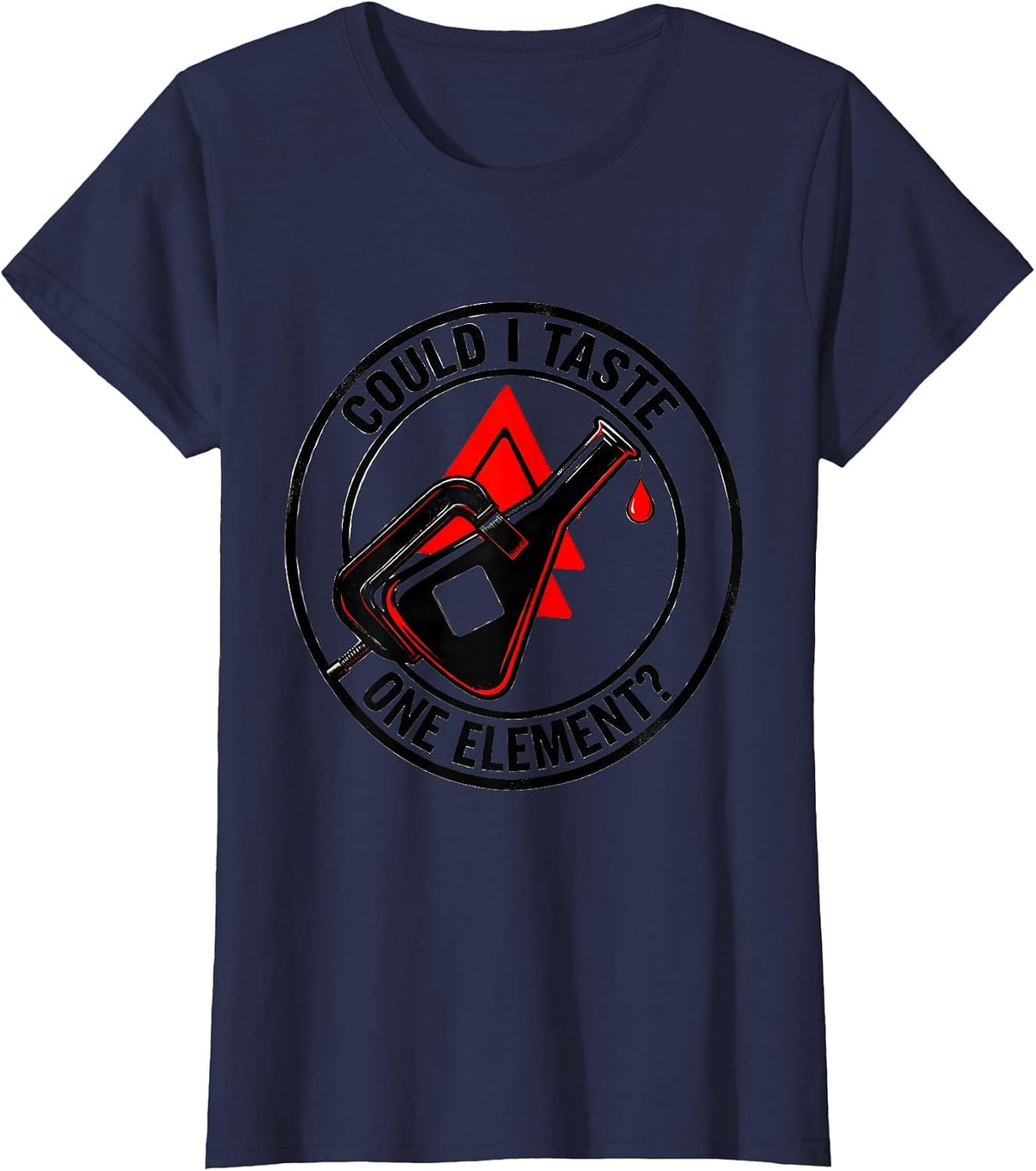 Women's Could I Taste One Element Funny Periodic Table Science T-Shirt - Navy Blue