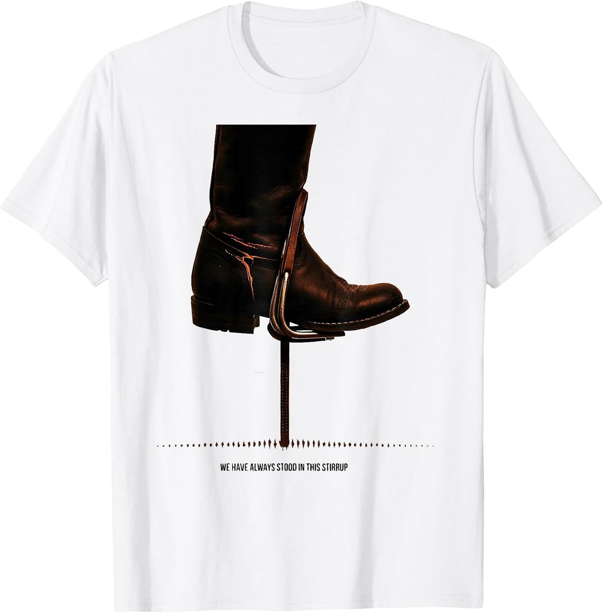 Men's We Have Always Stood In This Stirrup Minimalist Western T-Shirt - White