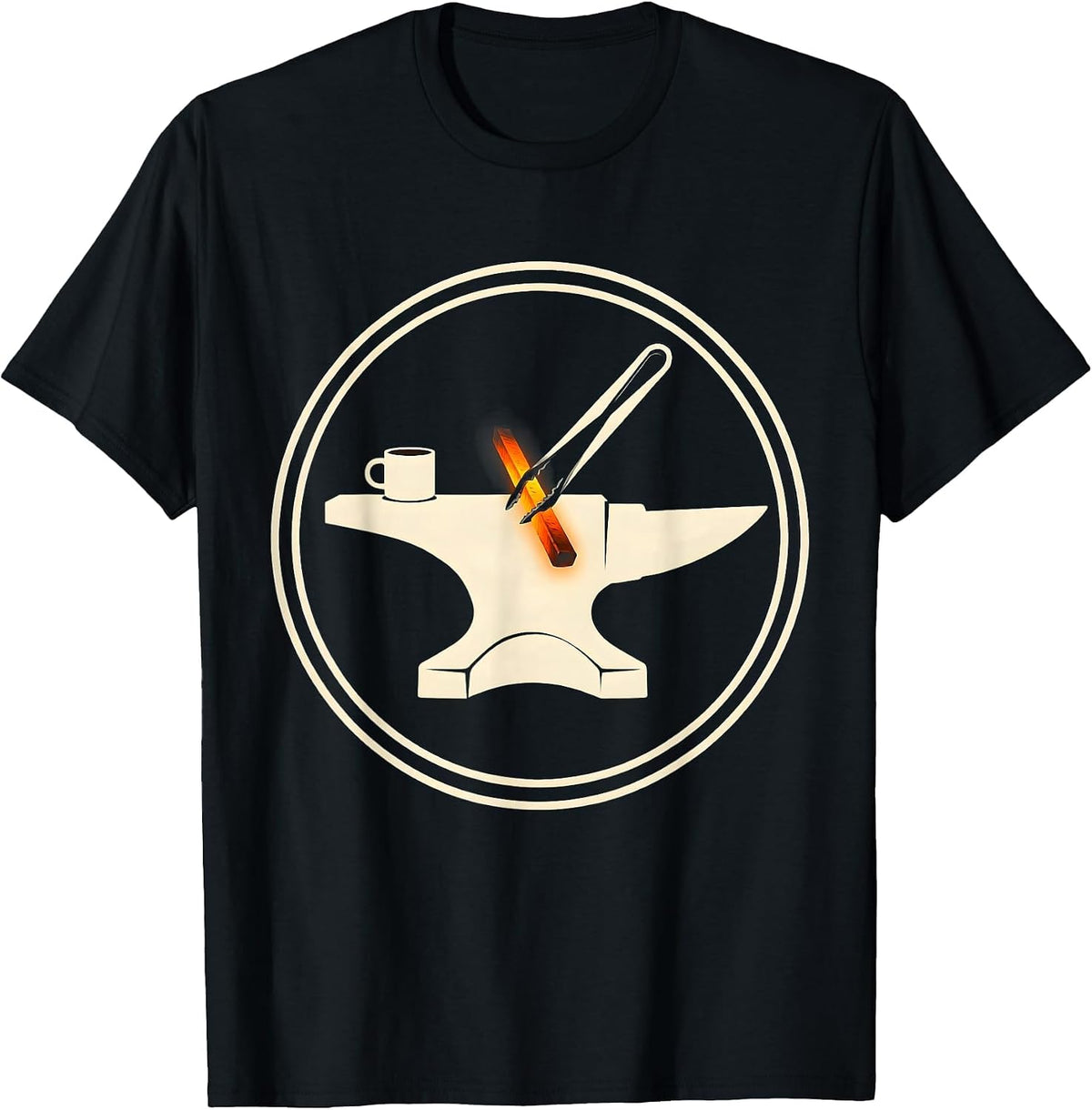 Men's Sealed Forge Badge Blacksmith Metalworker Gift T-Shirt - Black