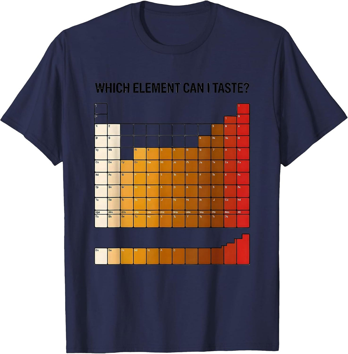 Men's Which Element Can I Taste Funny Periodic Table Science T-Shirt - Navy Blue