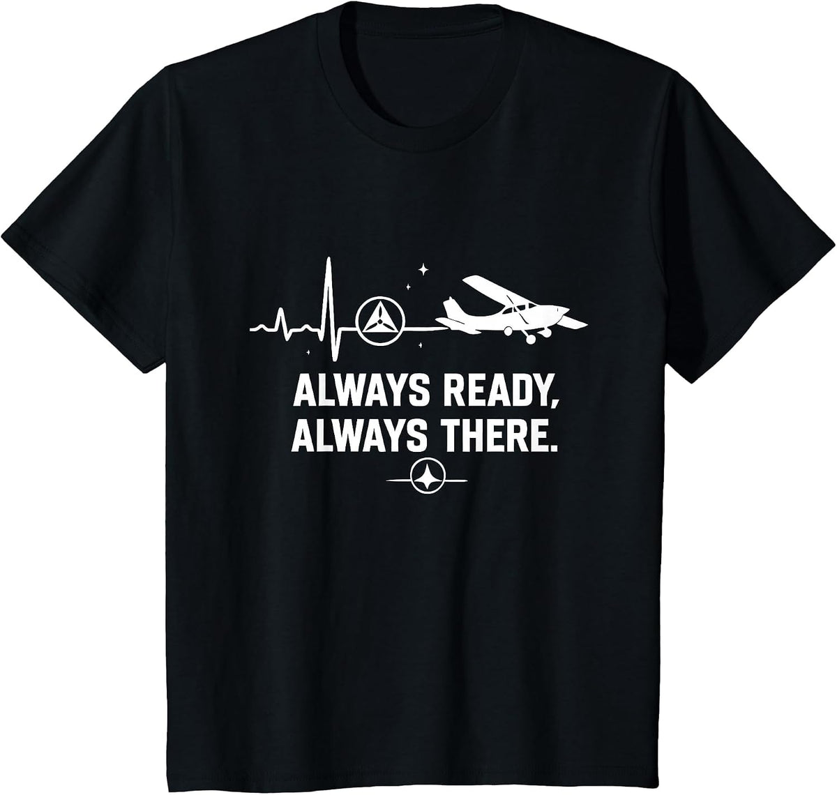 Always Ready Always There Aviation Pilot Civil Air Patrol T-Shirt - Black
