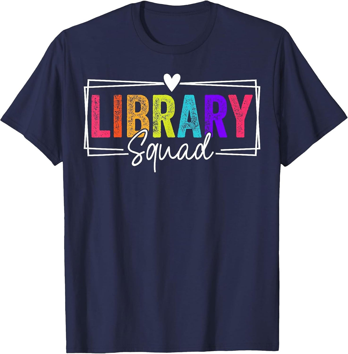Library Squad Team Librarian Teacher Book Lover T-Shirt - Navy Blue