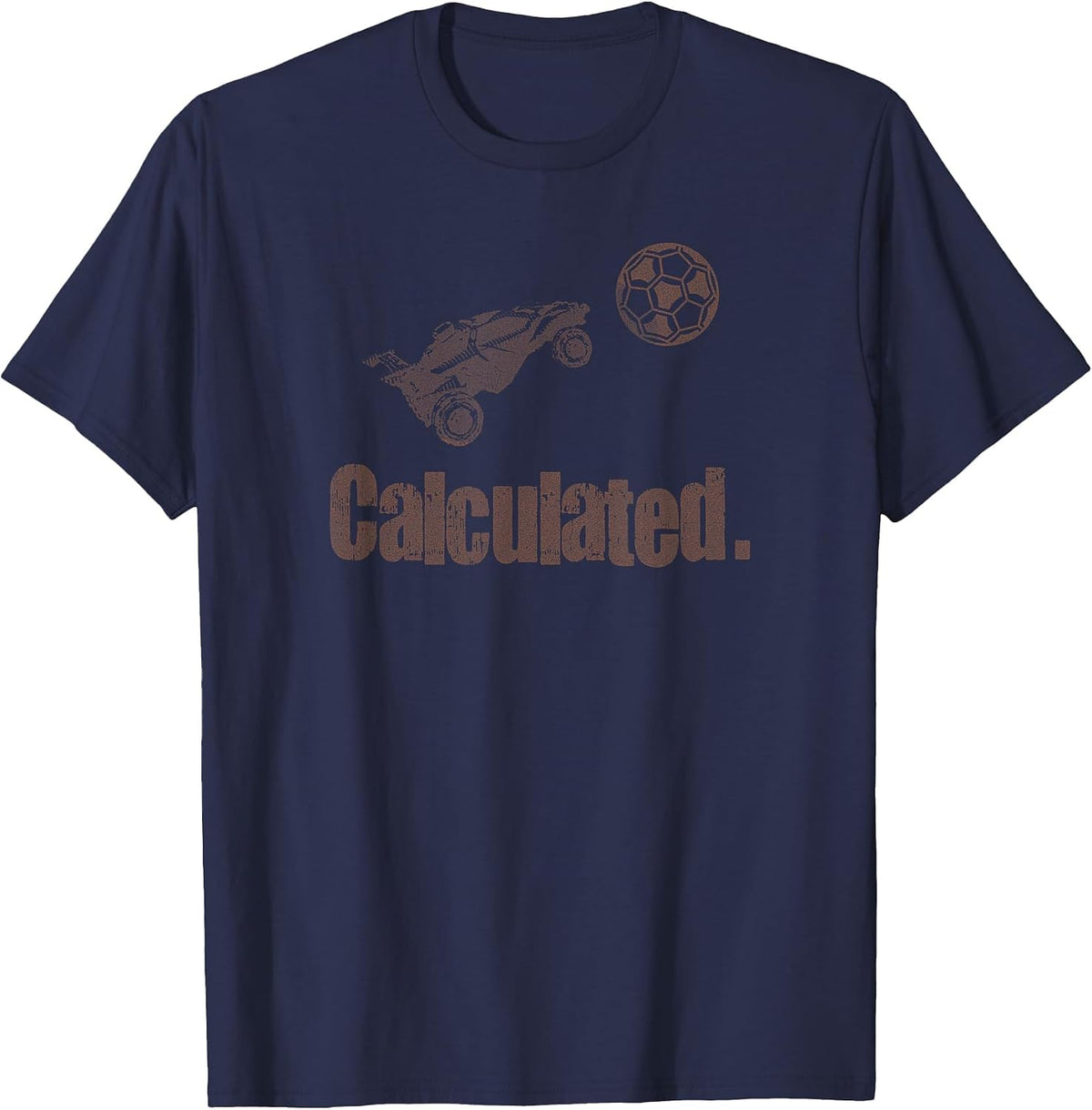 Calculated Vintage Retro Rocket Soccer RC Car T-Shirt - Navy Blue