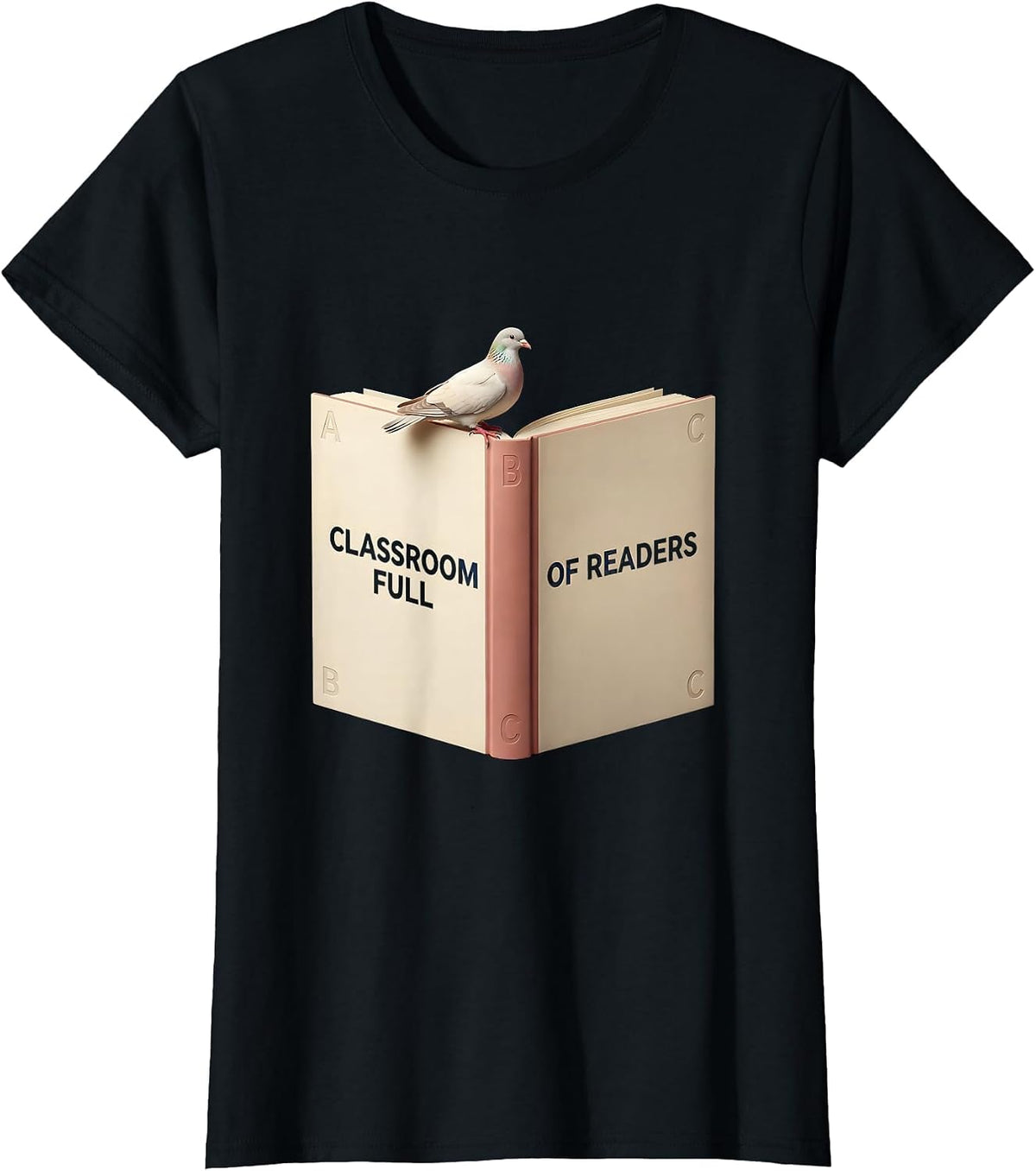 Classroom Full of Readers ABCD Teacher Design T-Shirt - Black