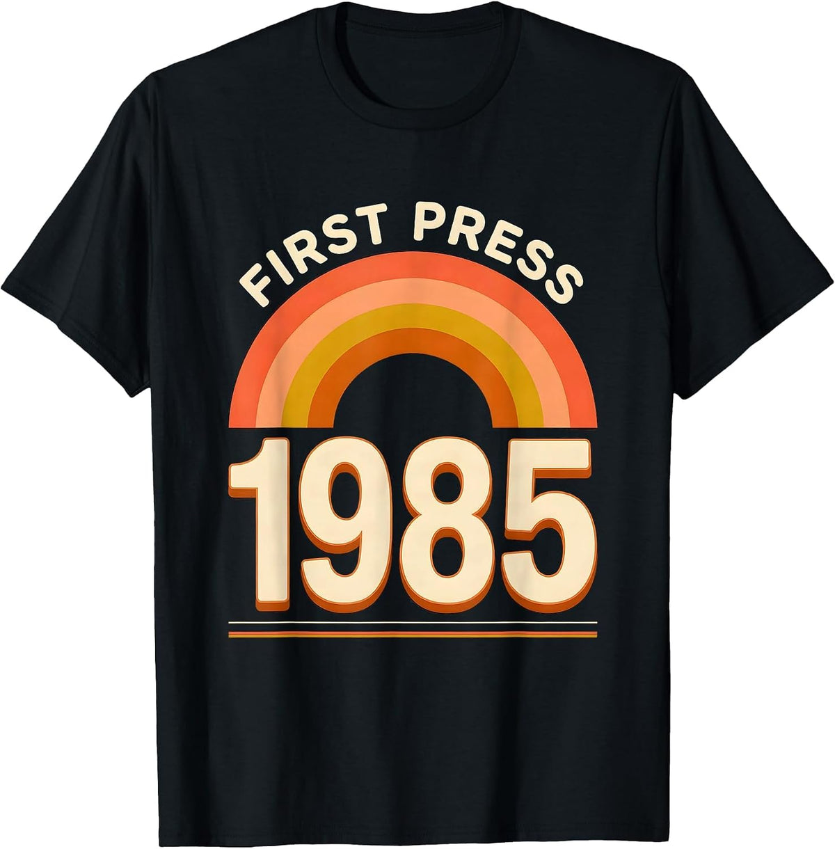 Men's First Press 1985 Vintage Retro Milestone Birthday Novelty T-Shirt - Black