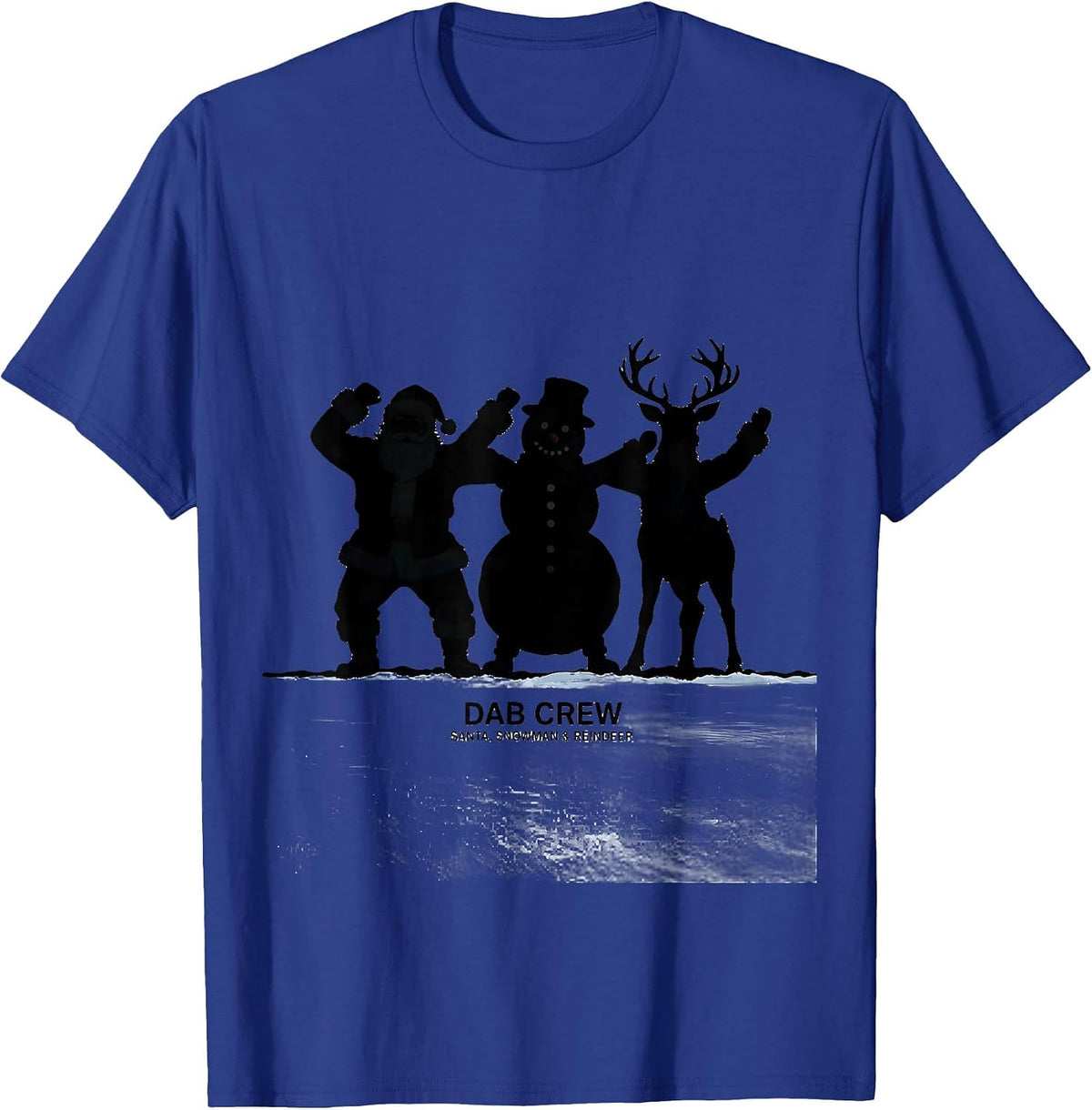 Dab Crew: Santa, Snowman & Reindeer Funny Kids Christmas T-Shirt - Royal Blue