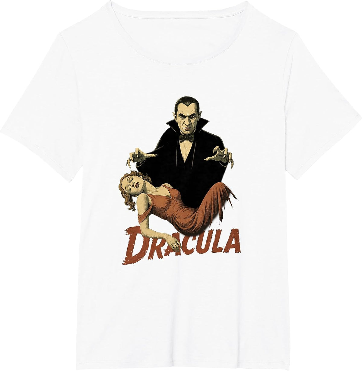 Vintage Dracula Horror Movie - Classic Monster Retro Design T-Shirt - White