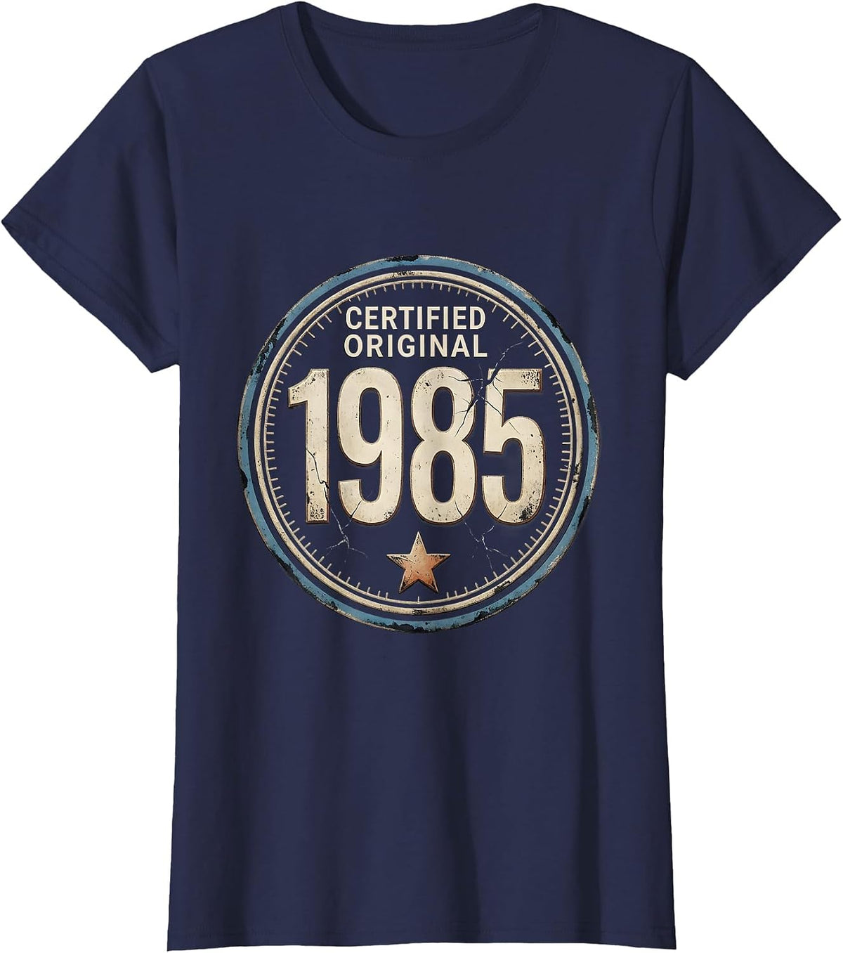 Women's Certified Original 1985 Vintage Stamp 41st Birthday Gift Men T-Shirt - Navy Blue