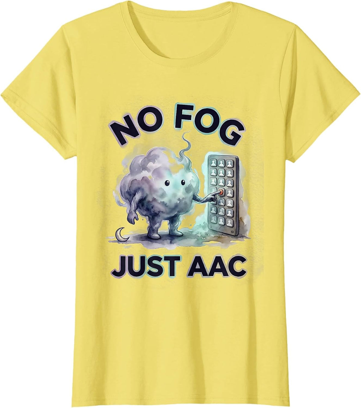 No Fog Just AAC Funny Speech Therapy SLP Halloween T-Shirt - Lemon Yellow