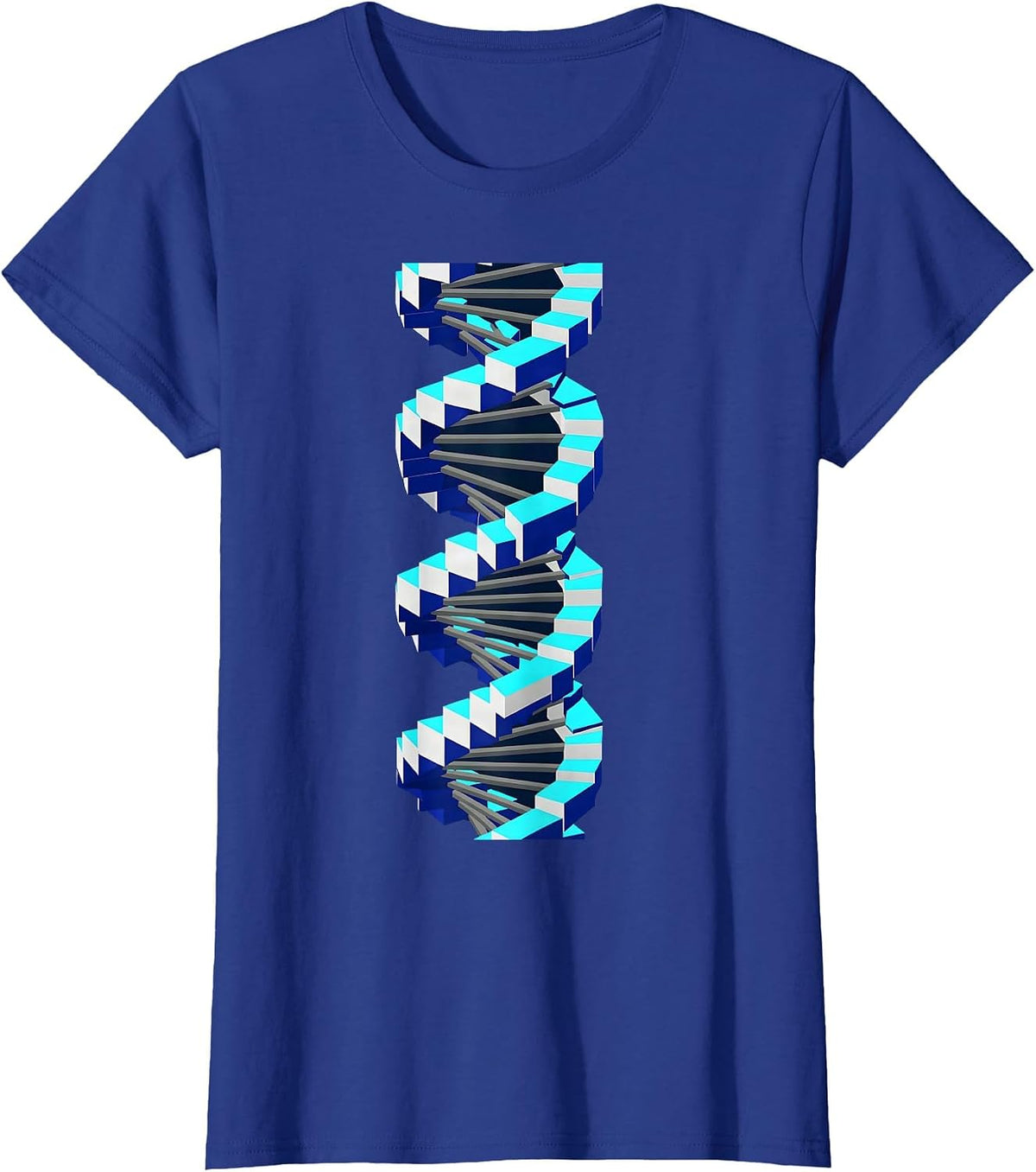 Women's DNA Double Helix Infinity Science Teacher Design T-Shirt - Royal Blue