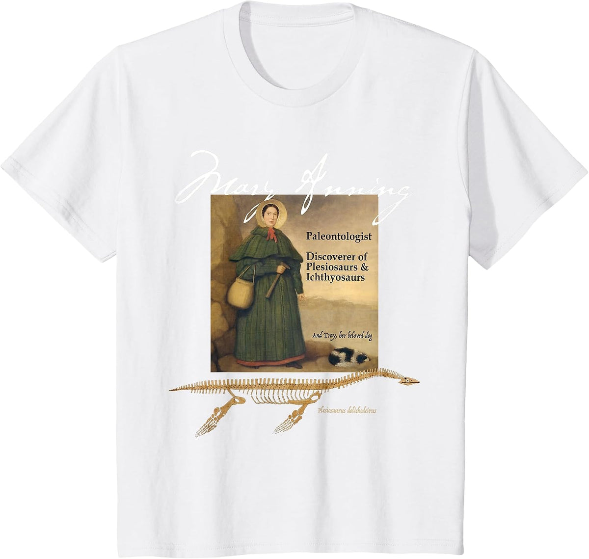 Celebrate Pioneering Paleontologist Mary Anning T-Shirt - White