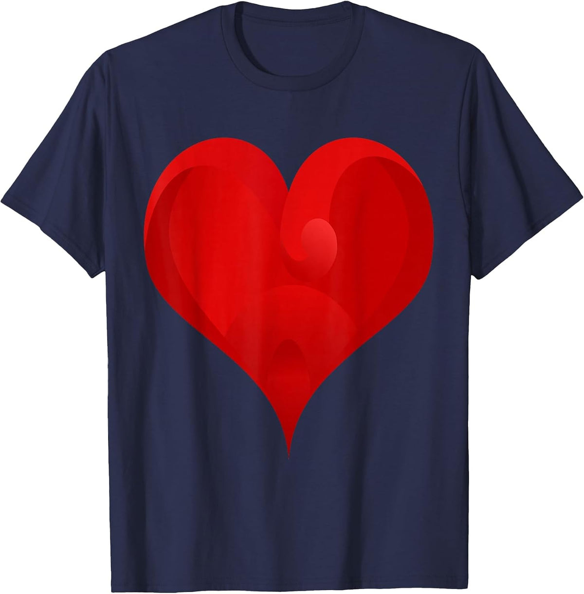 Big Red Heart T-Shirt - Navy Blue