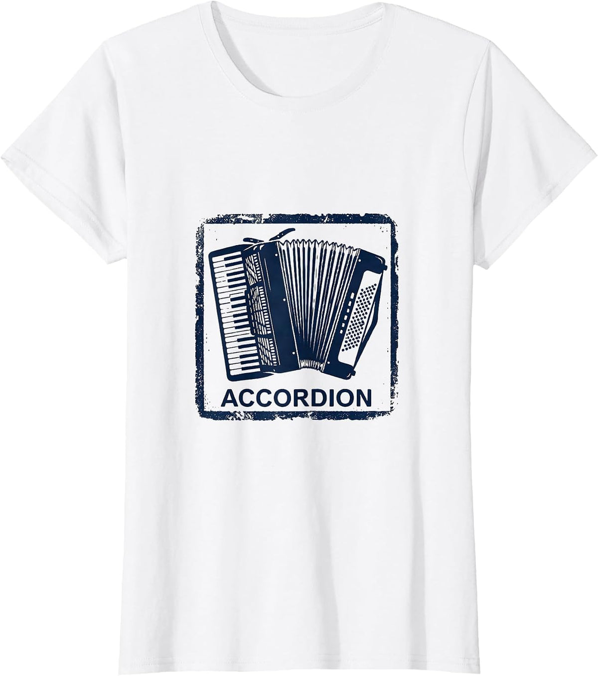 Accordion Rubber Stamp Pulse Hobbyist Occupation Icon T-Shirt - White