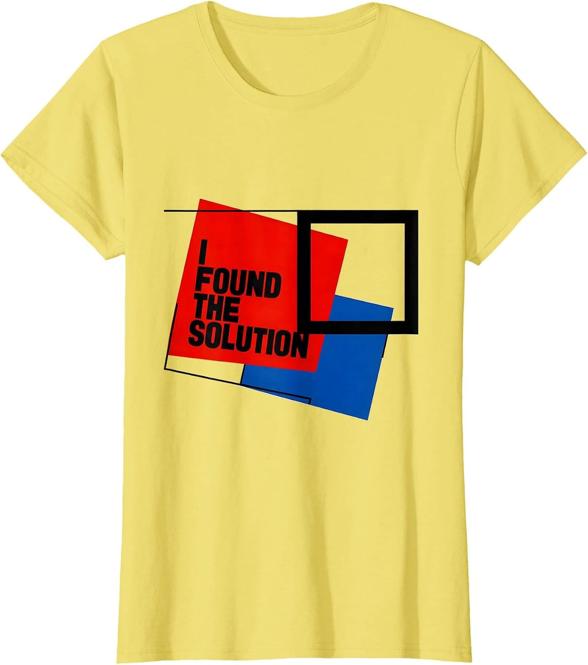 Women's I Found The Solution Bauhaus Modernist Funny Chemistry T-Shirt - Lemon Yellow