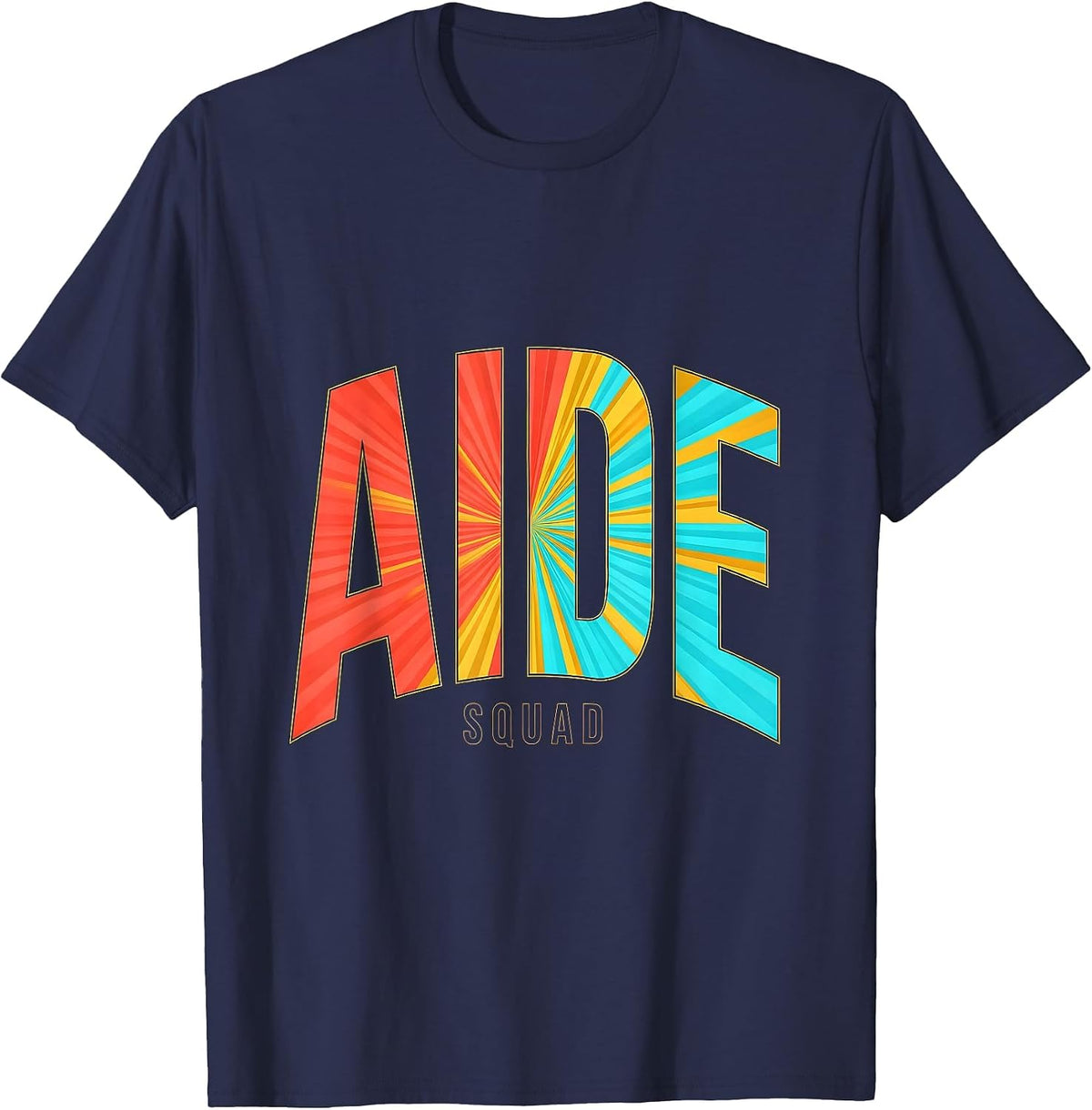 Aide Squad Back To School Staff Appreciation Tie Dye T-Shirt - Navy Blue
