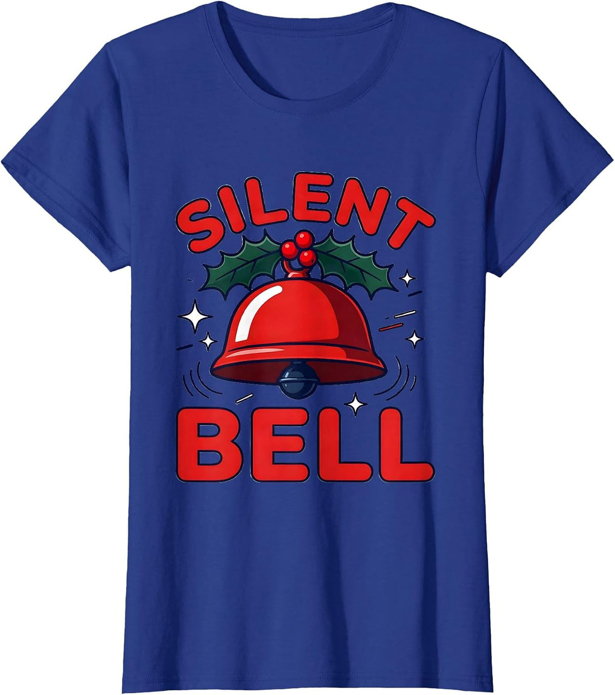 Women's Silent Bell Funny Teacher Christmas School Humor T-Shirt - Royal Blue