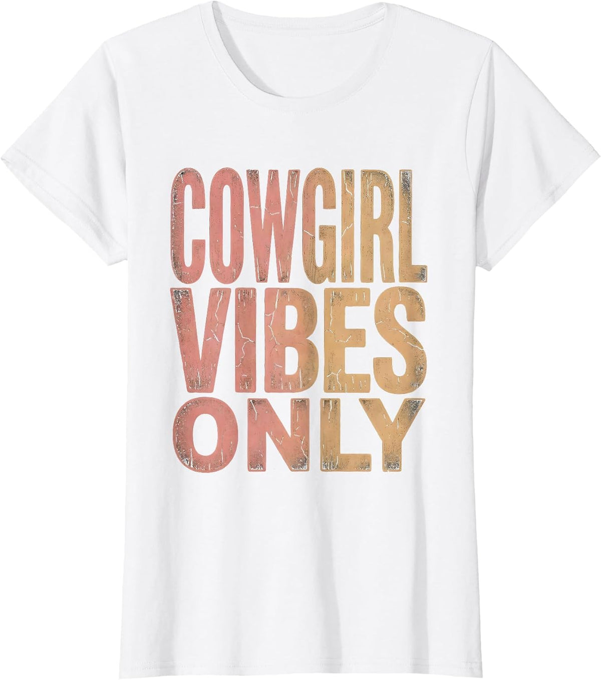 Women's Cowgirl Vibes Only Western Girls Design T-Shirt - White