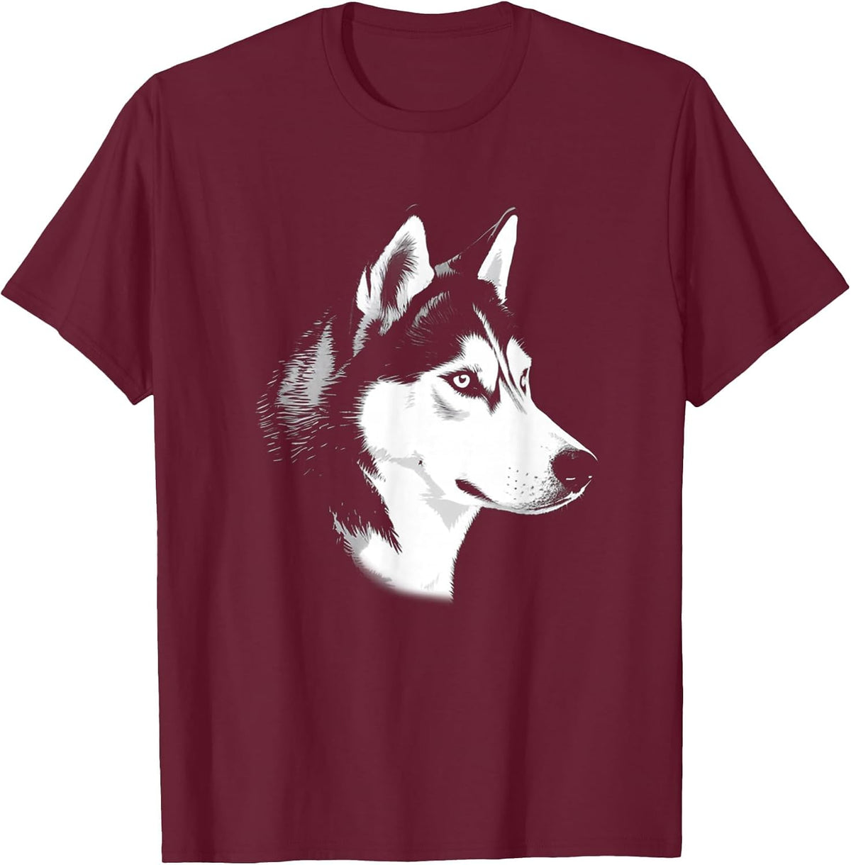 Husky Dog T-Shirt - Burgundy