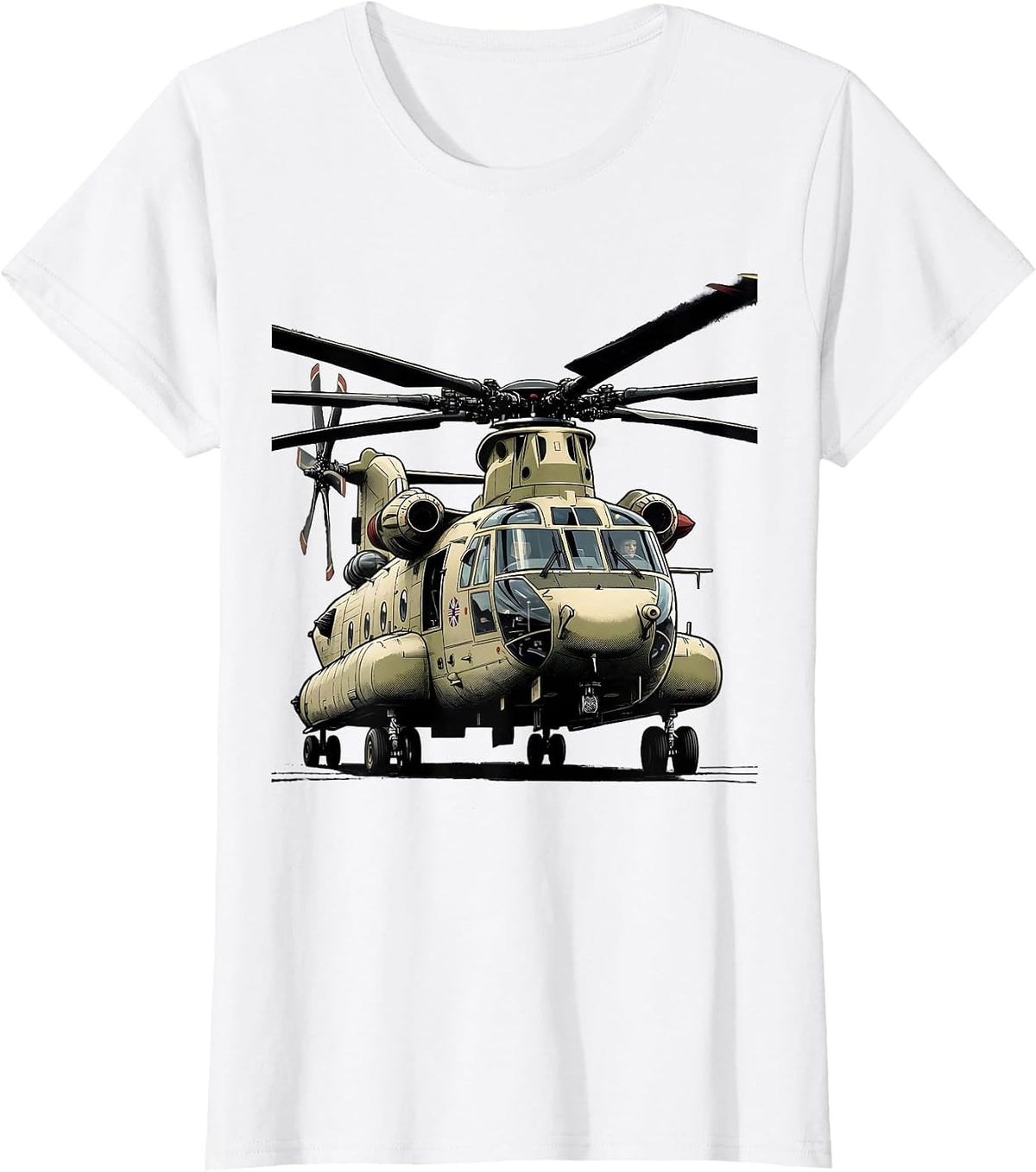 CH-53E Super Stallion Military Helicopter Veteran Tribute T-Shirt - White