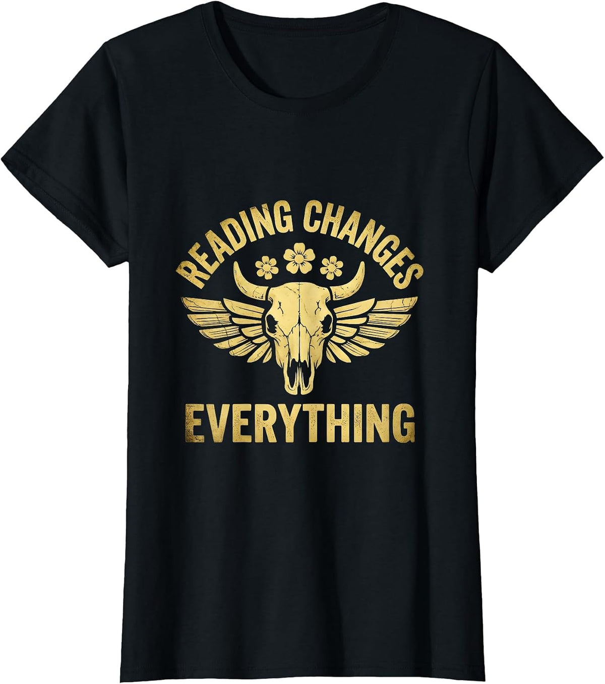 Reading Changes Everything Teacher Design T-Shirt - Black