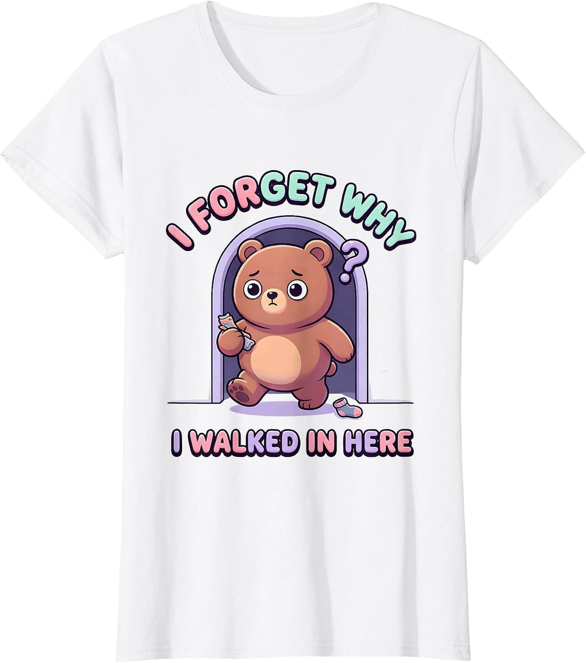 I Forget Why I Walked In Here Cute Kawaii Neurodiversity T-Shirt - White