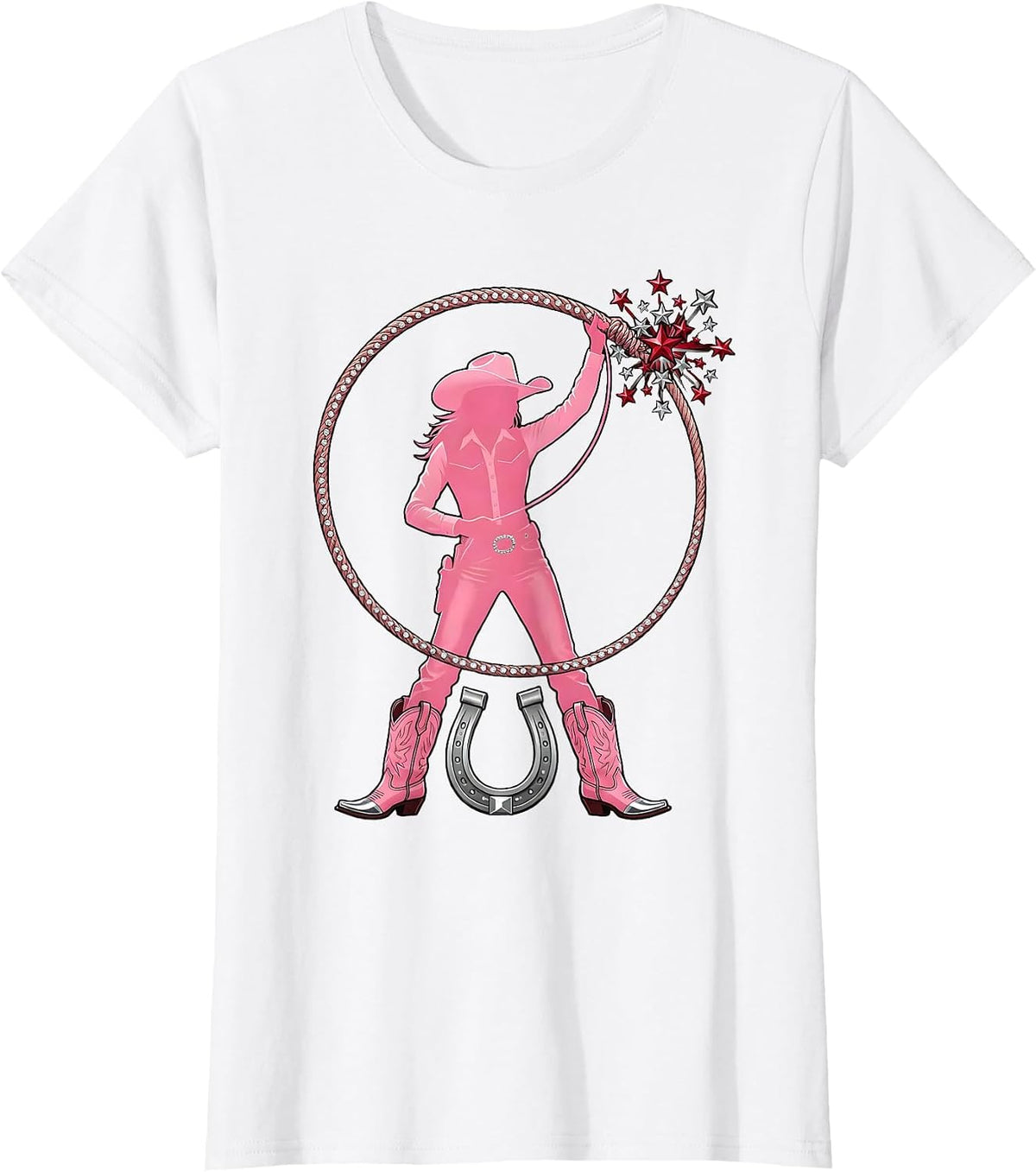 Lasso Throw Desert Sky Cowboy Graphic T-Shirt - White