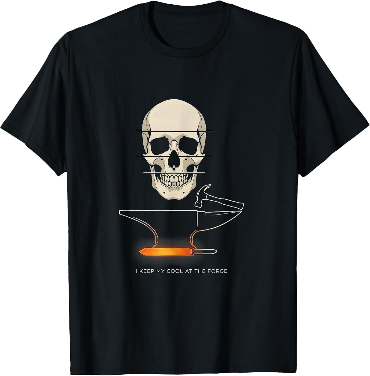 Men's I Keep My Cool At The Forge Funny Blacksmith Forge T-Shirt - Black