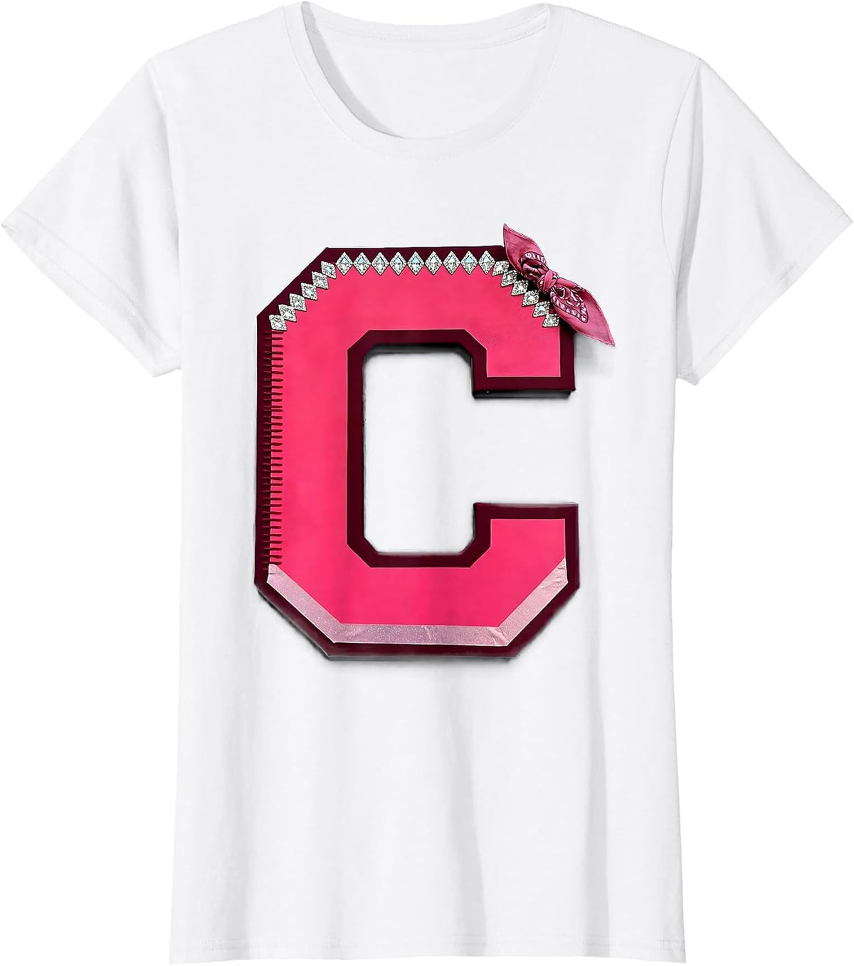 Pink Cowgirl Horse with Pink Bandana Illustration T-Shirt - White