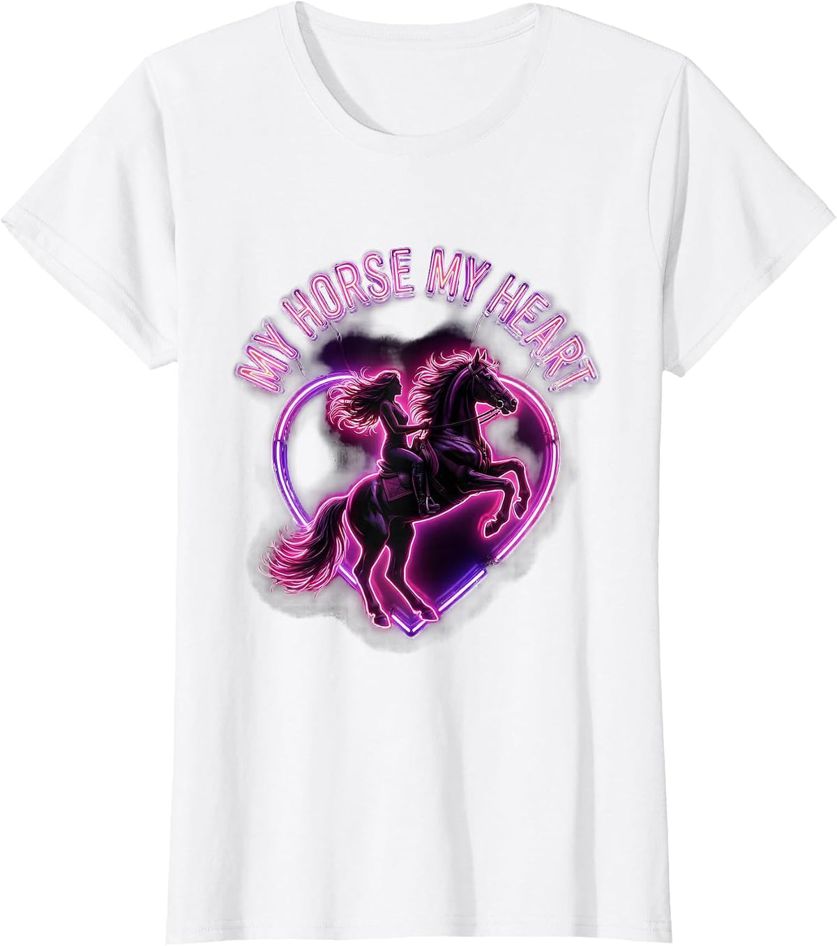 My Horse My Heart Horse Lover Design T-Shirt - White