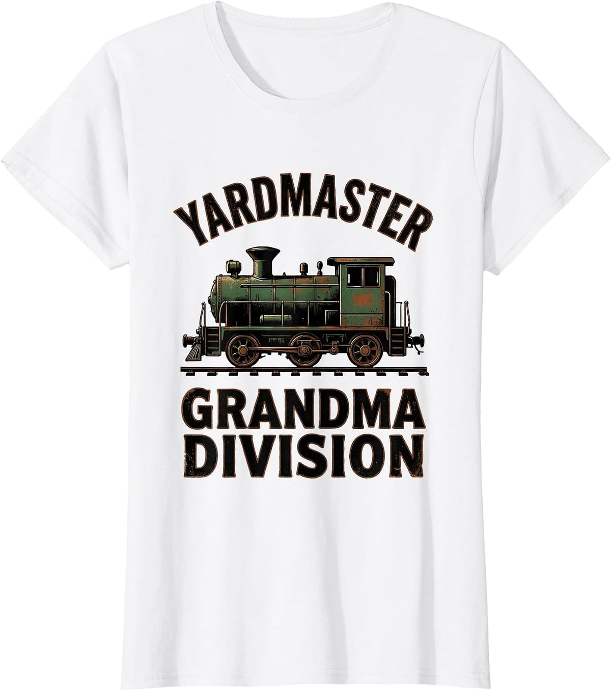 Yardmaster Grandma Division Vintage Train Enthusiast Model T-Shirt - White