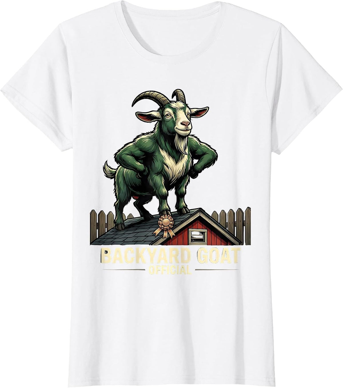 Women's Backyard GOAT Official Funny Goat Lover Farm Animal Humor T-Shirt - White