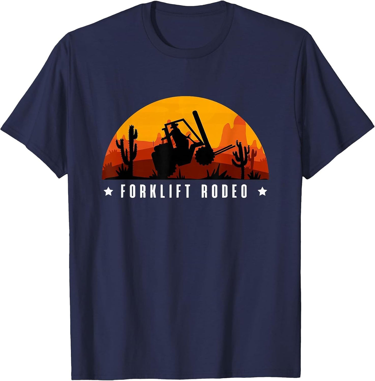 Forklift Rodeo Forklift Driver T-Shirt - Navy Blue