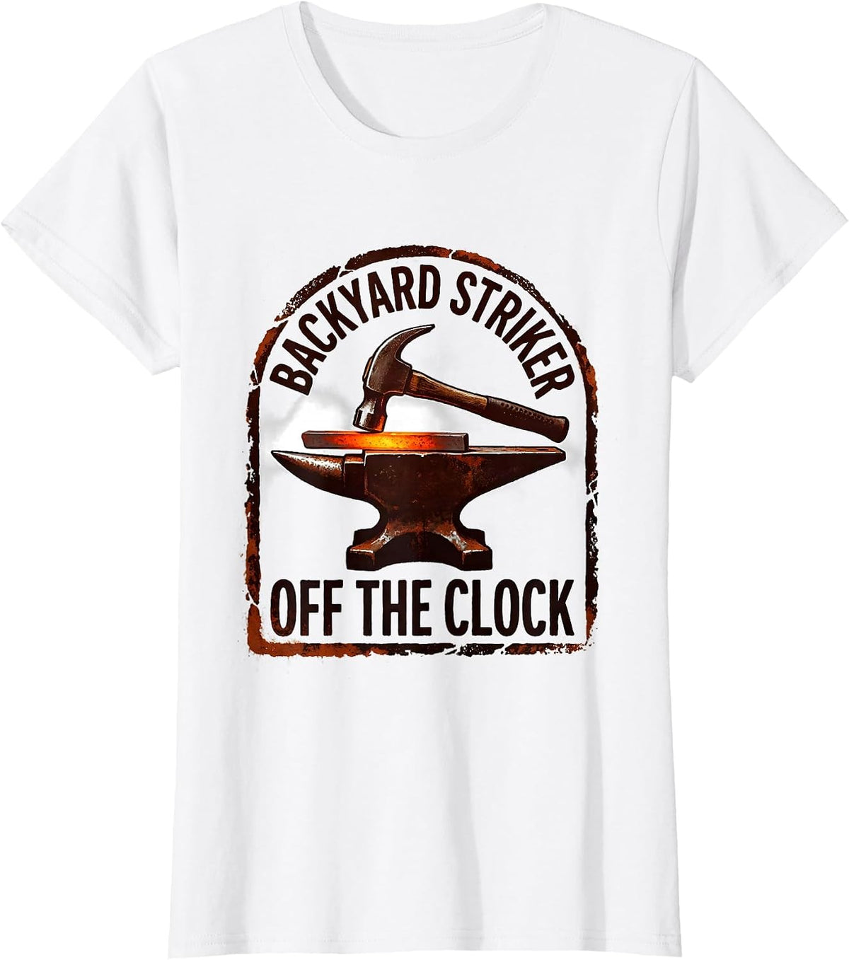 Backyard Striker Off The Clock Funny Blacksmith Gift T-Shirt - White