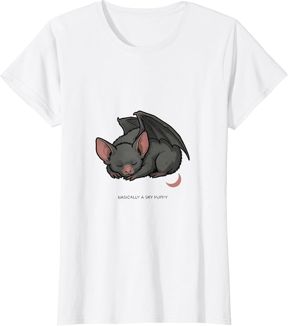 Basically A Sky Puppy Funny Bat Lover Halloween Nature T-Shirt - White