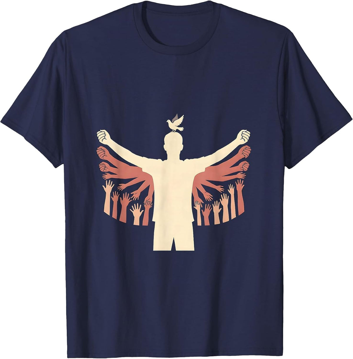 SPED Teacher Holding Hands Graphic Design T-Shirt - Navy Blue