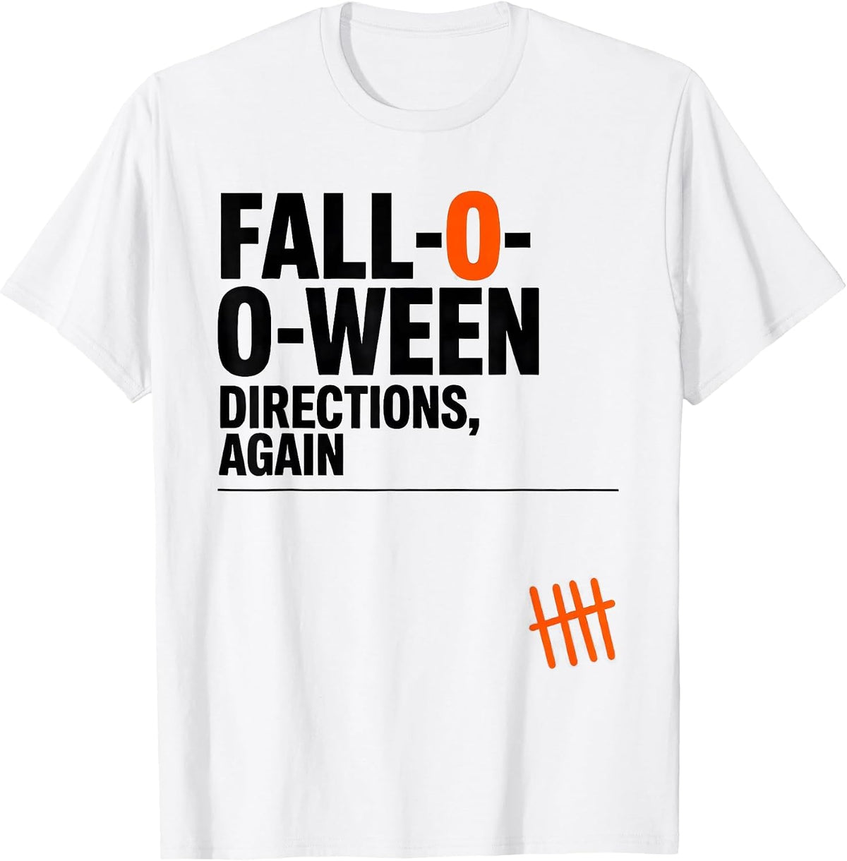 Men's Fall-O-Ween Directions, Again Funny Teacher Halloween Ghost T-Shirt - White