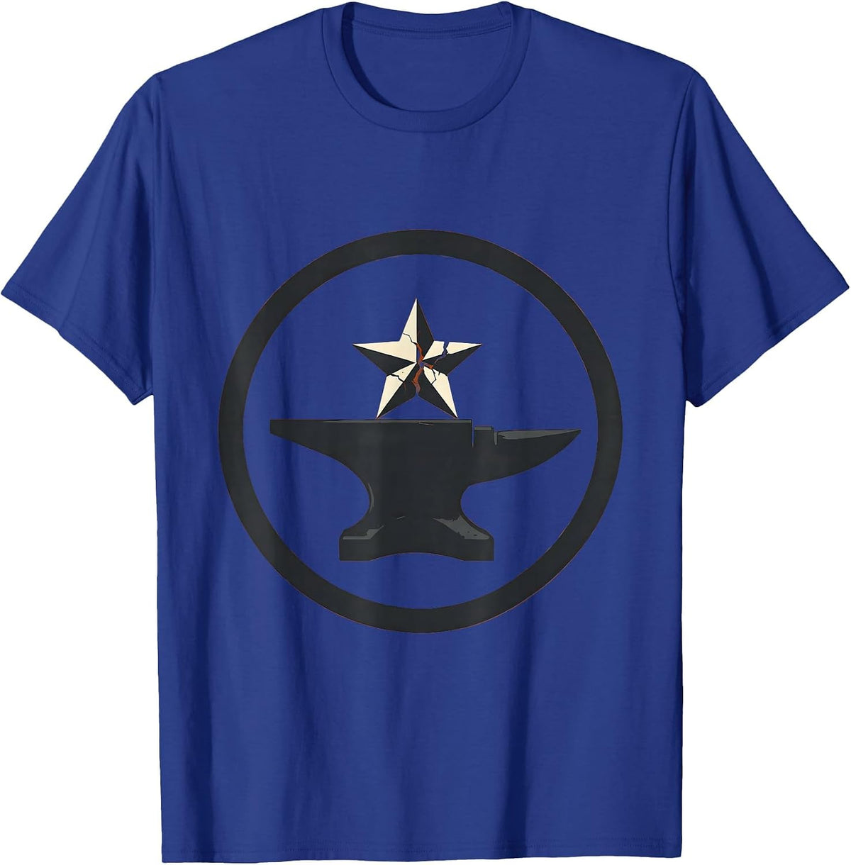 Men's Star Forged on Anvil Blacksmith Graphic T-Shirt - Royal Blue