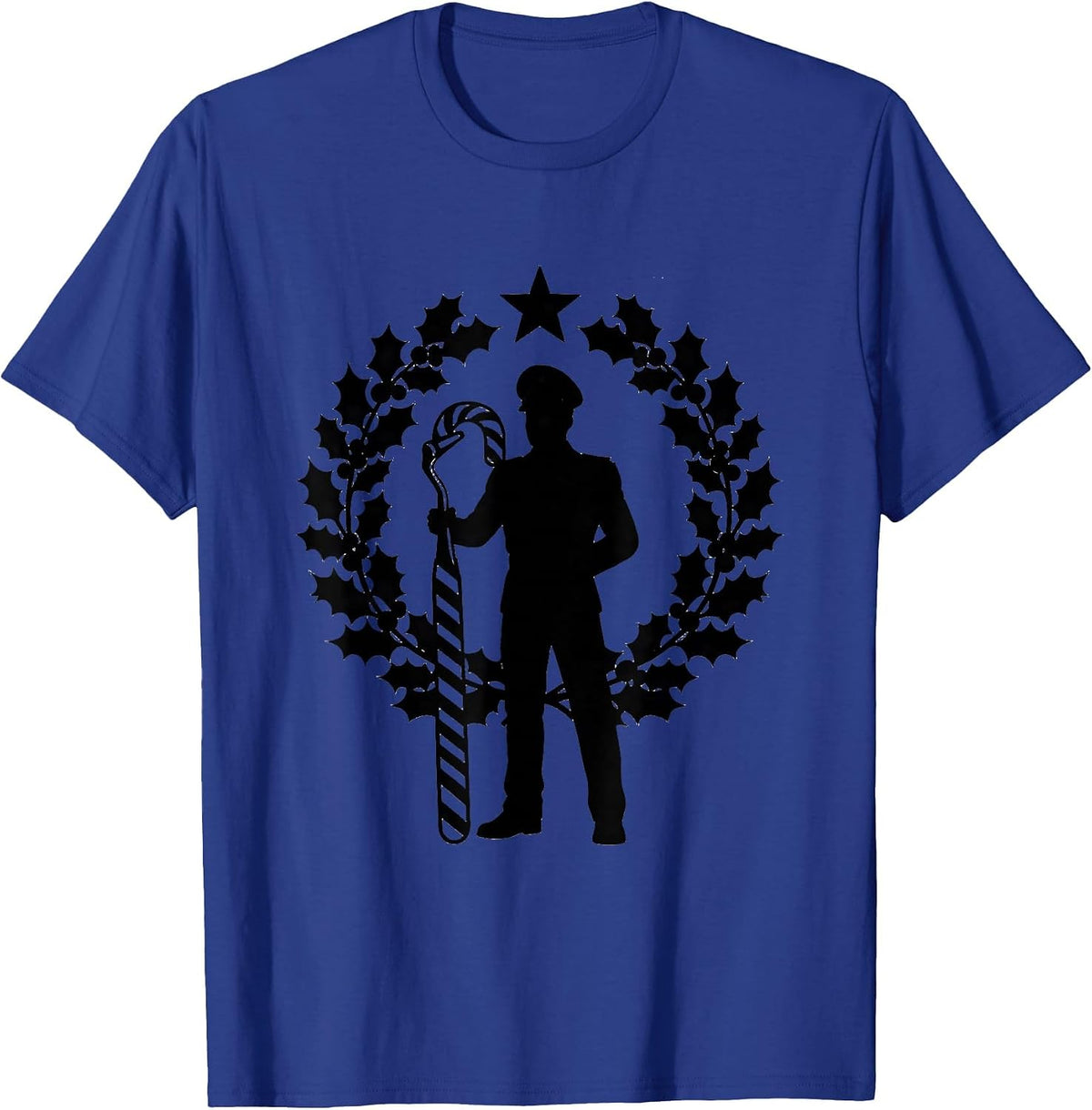 Dental Mirror Sentinel Silhouette Funny Dentist Christmas T-Shirt - Royal Blue