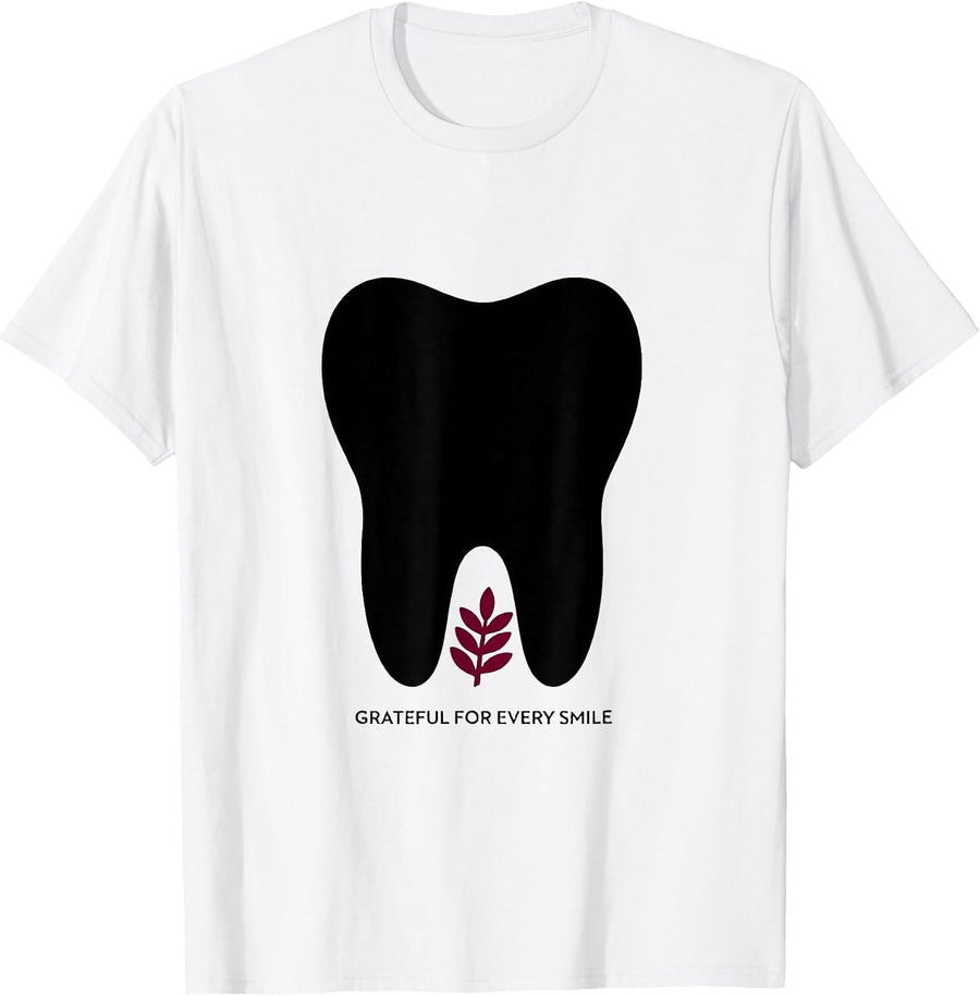 Men's Grateful For Every Smile Funny Dental Hygienist Christmas T-Shirt - White