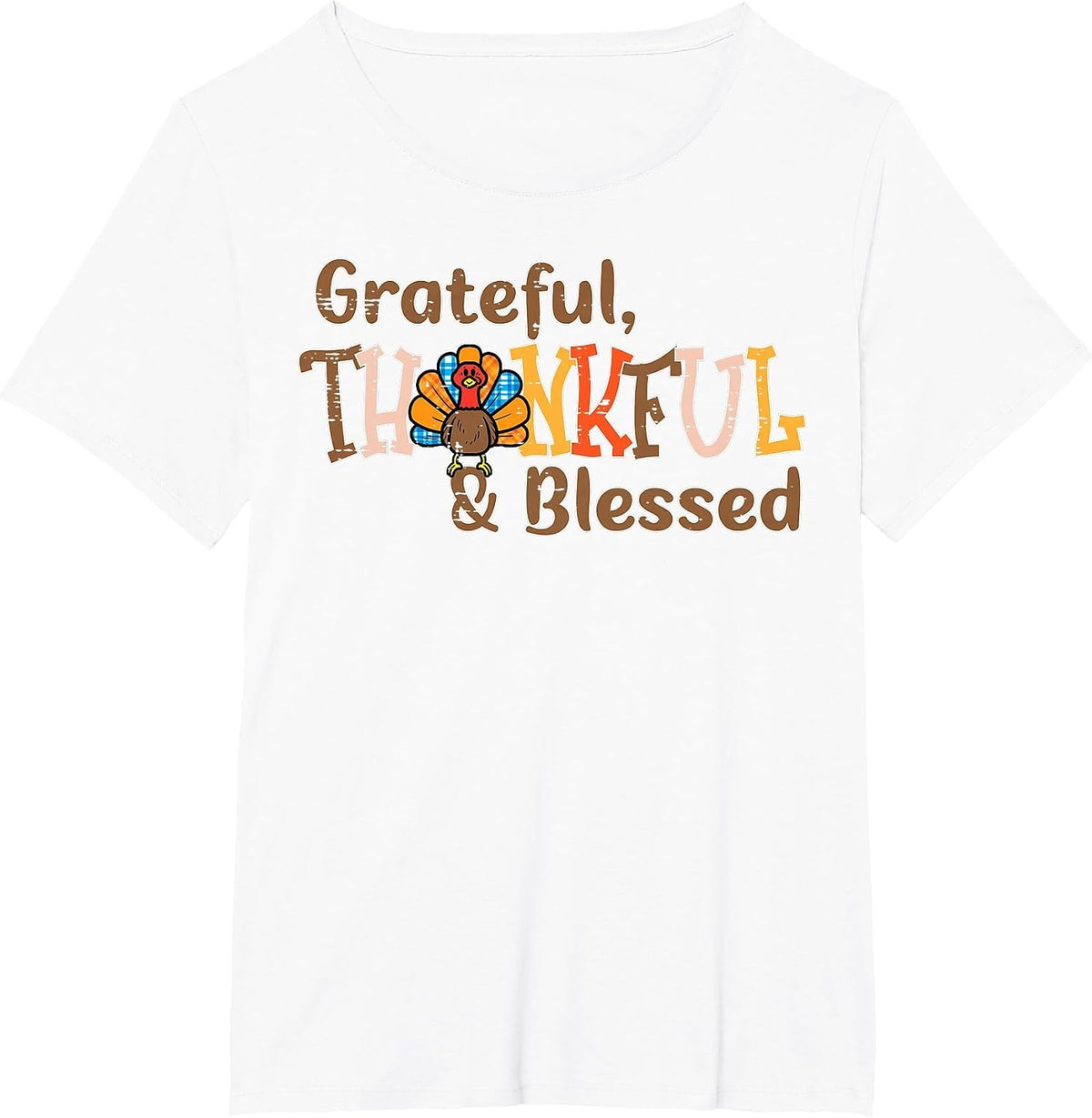 Turkey Grateful Thankful Blessed Thanksgiving Men Women T-Shirt - White