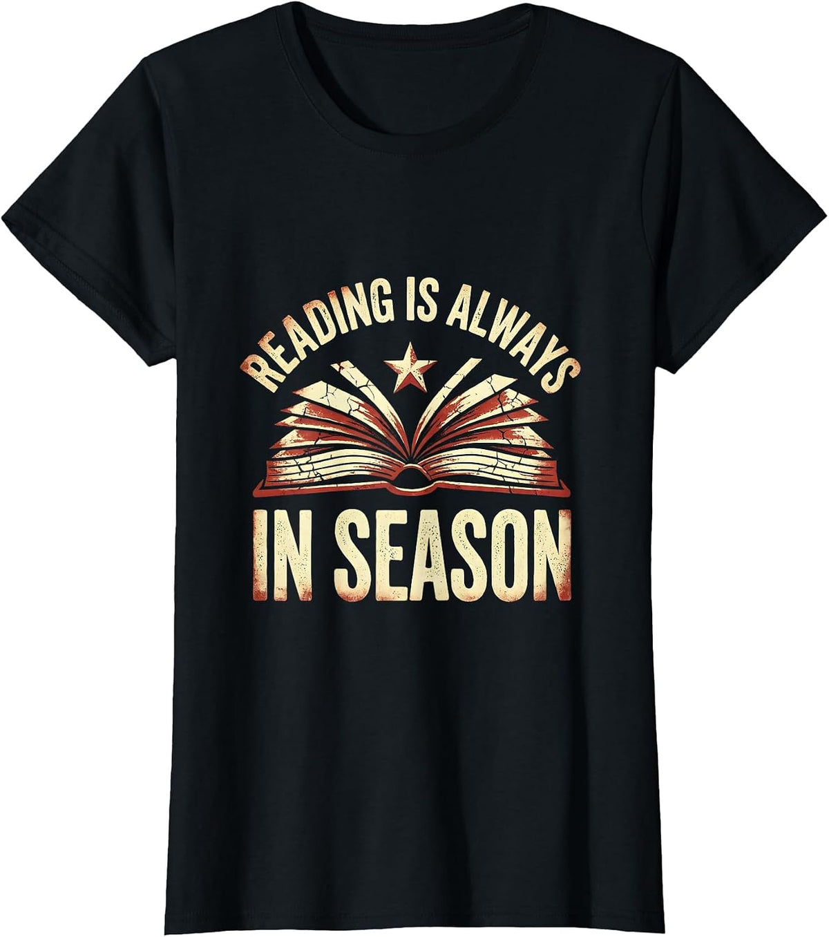 Reading Is Always In Season Teacher Design T-Shirt - Black