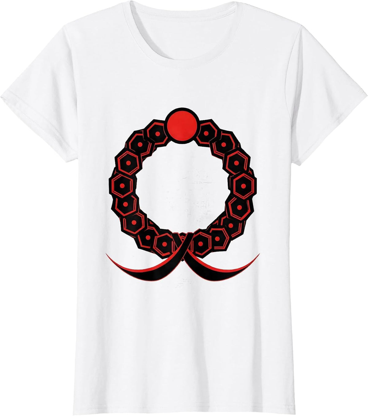 Circular Molecular Ring Geometric Science Nerd Humor T-Shirt - White
